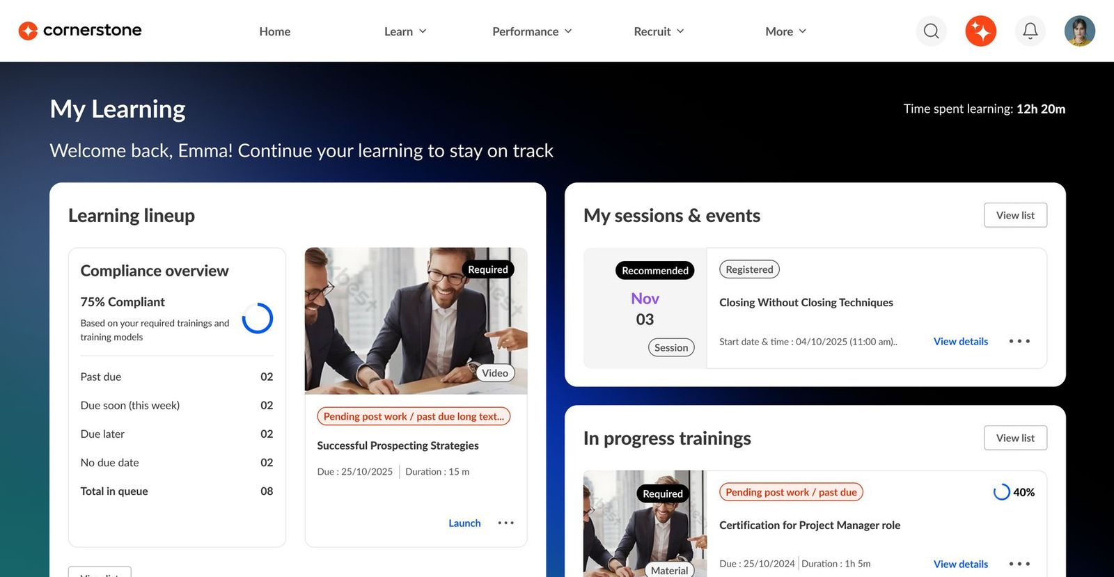 After: the new My Learning page